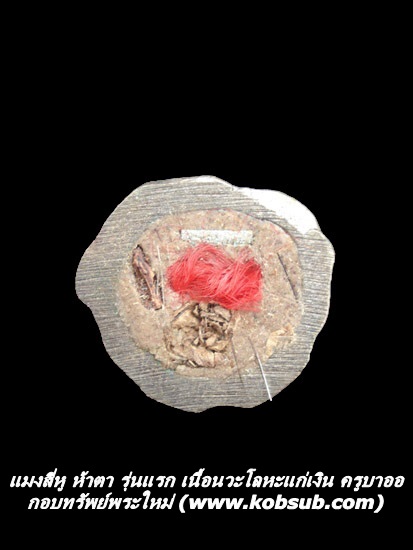 แมงสี่หู ห้าตา รุ่นแรก เนื้อนวะโลหะแก่เงิน ครูบาออ พระธาตุดอยจอมแวะ