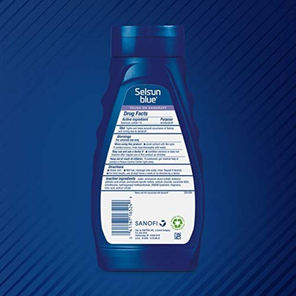 นำเข้า USA Selsun Blue Medicated Dandruff and seborrheic dermatitis แชมพู/คอนดิชั่นเนอร์ 2-in-1 Treatment, 11 Fl Oz