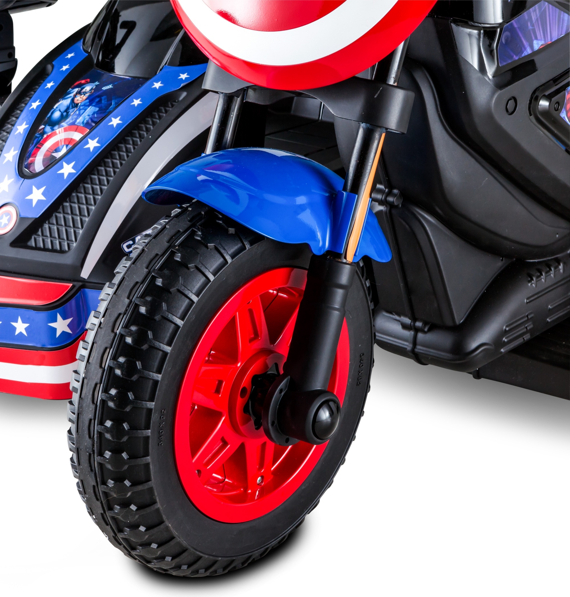 Kid Trax 12-Volt Captain America Motorcycle Ride-On รถจักรยานยนต์พ่วงข้างกัปตันอเมริกาขี่ได้ 2 คน ราคา 16,500 บาท
