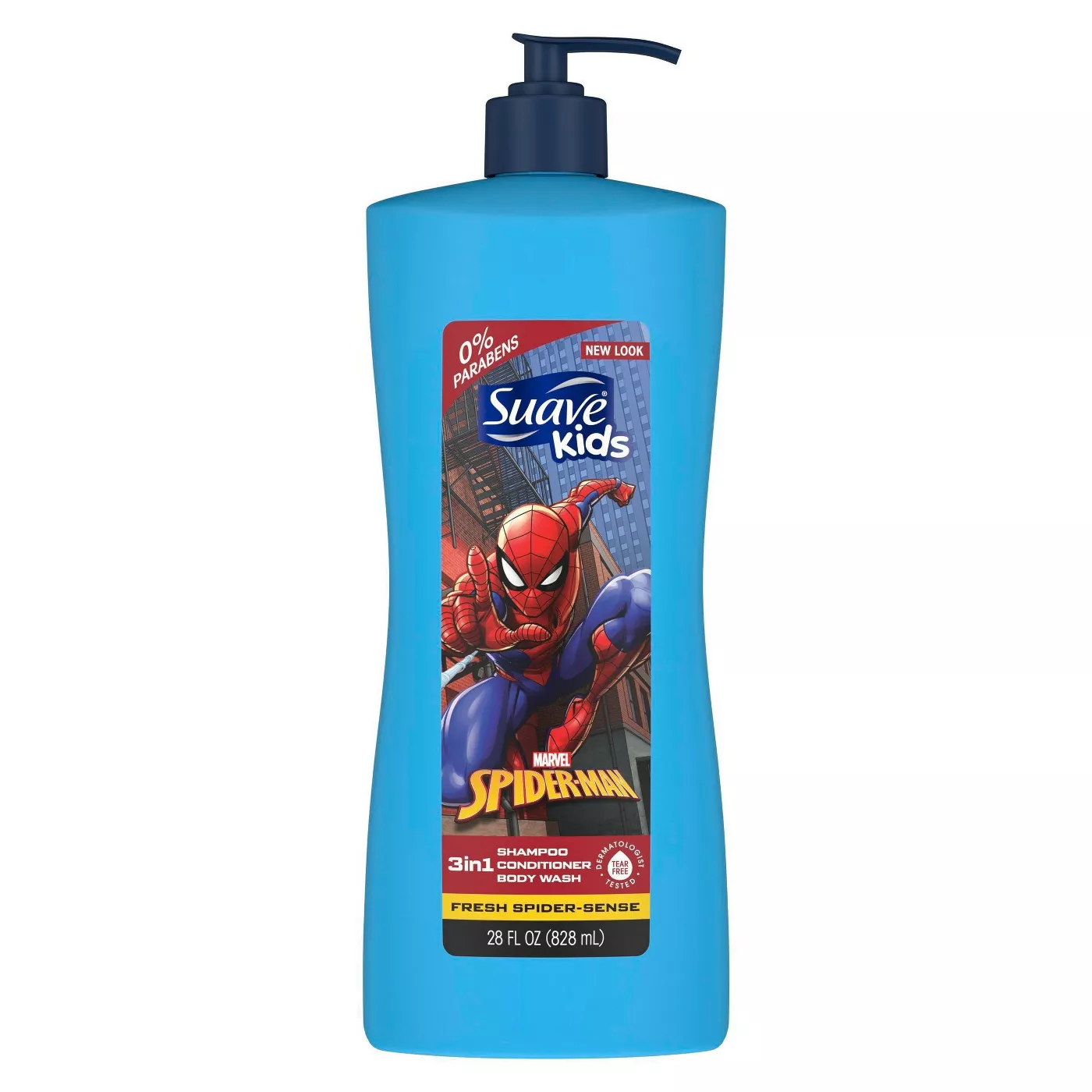 แชมพูสระผมสูตรอ่อนโยนสำหรับเด็ก Suave Kids Fresh Spider-Sense 3 in 1 Shampoo Conditioner Body Wash 28 ออนซ์