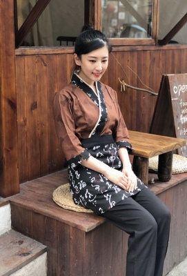 G6206009 เสื้อพนักงานร้านอาหารญี่ปุ่น เกาหลี เสื้อกิโมโน ร้านอาหารญี่ปุ่น สีภาพ S M L XL 2XL SKU-03394 เสื้อตัวเดียว