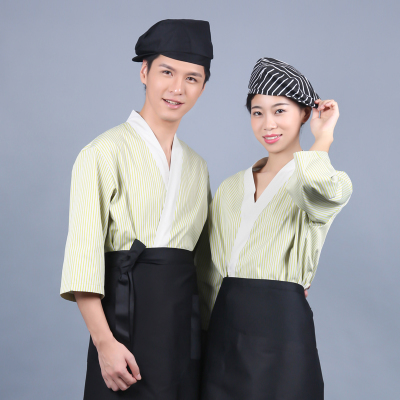 G6203008 เสื้อพนักงานร้านอาหารญี่ปุ่น เกาหลี เสื้อกิโมโน ร้านอาหารญี่ปุ่น สีภาพ S M L XL 2XL G6203008 เสื้อตัวเดียว