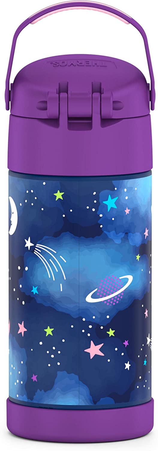 กระติกดูดน้ำแตนเลสหุ้มฉนวนสุญญากาศยี่ห้อ Thermos ของแท้ขนาด 12 ออนซ์ ลาย Space Unicorn ราคา 990 - บาท
