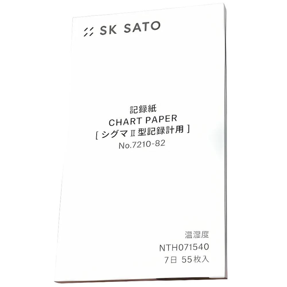 sk SATO รหัส SK-7210-82 กระดาษบันทึกข้อมูลสำหรับเครื่องบันทึกความชื้นและอุณหภูมิรุ่น7days,7-day Chart for Sigma II Thermohygrograph (−15/40°C, 0/100%)