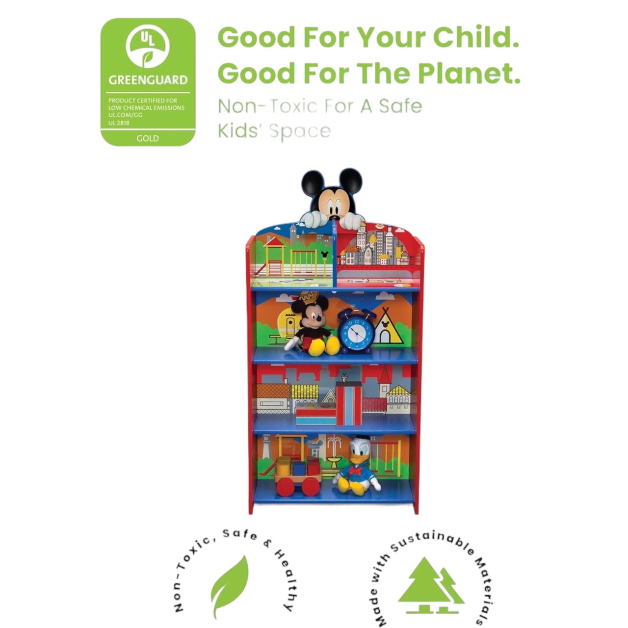 ชั้นวางลายมิกกี้เมาส์Delta Children Wooden Playhouse 4-Shelf Bookcase for Kids, Mickey Mouse ,ราคา 2,990 บาท