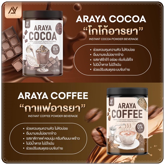 กาแฟอารยา โกโก้อารยา Araya Coffee/Cocoa (แพ็คเกตใหม่)