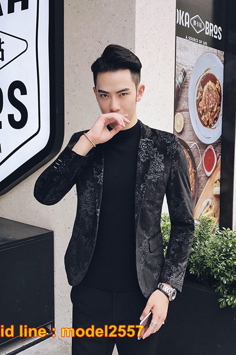 เสื้อสูทลำลองผู้ชายเสื้อสูทงานเลี้ยงพิมพ์ลายแบบตะวันตก JM6102015 ชิ้น