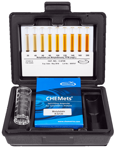 CHEMets รหัสสินค้าK-6720ชุดทดสอบคุณภาพน้ำค่าโมลิบเดต,Mo Molybdate Visual Kit,Meas.range:20～200ppm