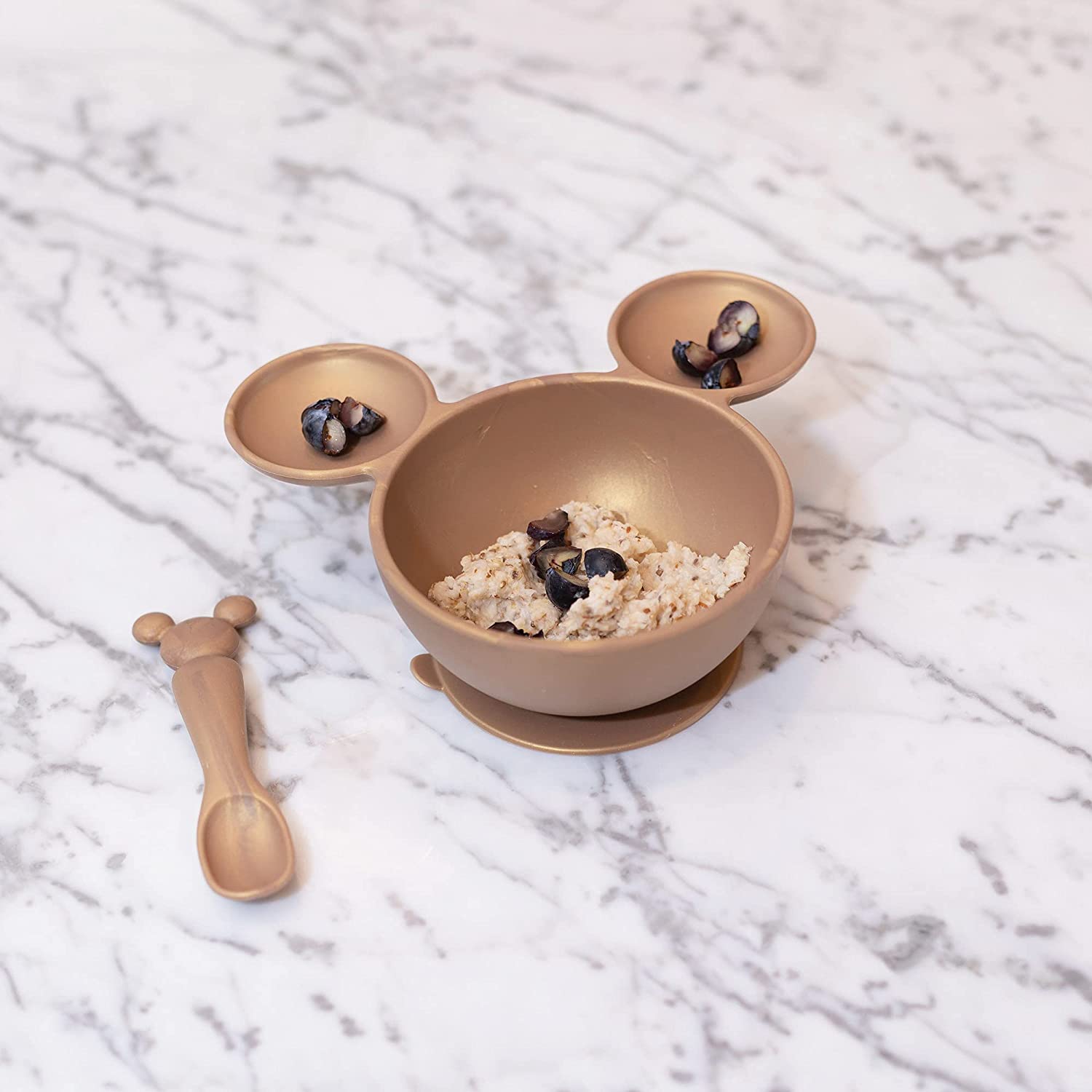 ชุดซิลิโคนจานอาหารเด็กเเรกเกิด Bumkins Disney Minnie Mouse First Feeding, Baby Led Weaning - Gold ราคา 890.- บาท