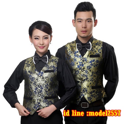 N6109005 เสื้อกั๊กพนักงานไนท์คลับ KTV บาร์และเครื่องแต่งกายพนักงานหญิงเครื่องแบบเสื้อกั๊กโรงแรม สีภาพ M-3XL N6109005 ตัว