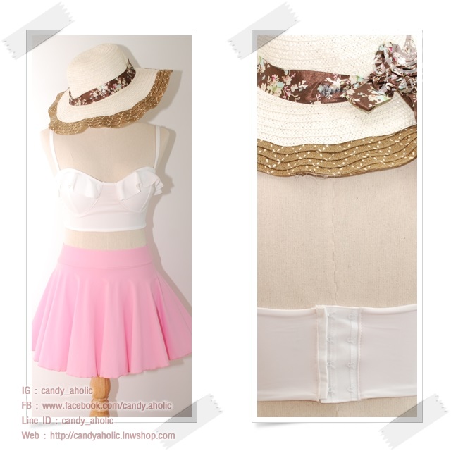 (Free Size)บราระบาย มีตะขอปรับระดับ ได้สองระดับ มีสายคล้องไหล่ มีหลายสี spaghetti_sp_017