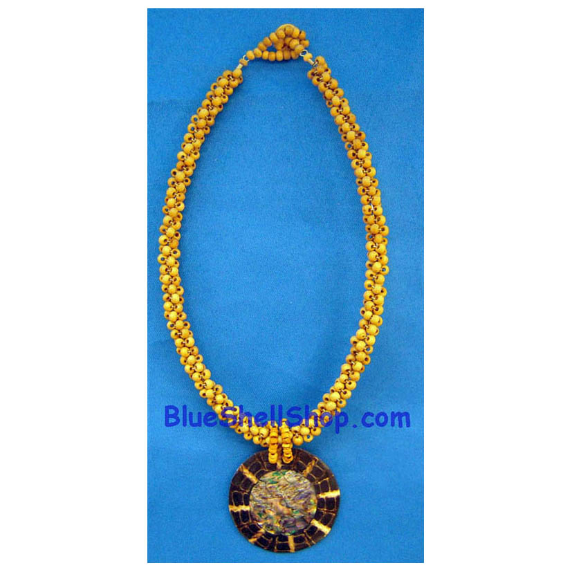 สร้อยคอกะลาจี้หอยมุกดำ