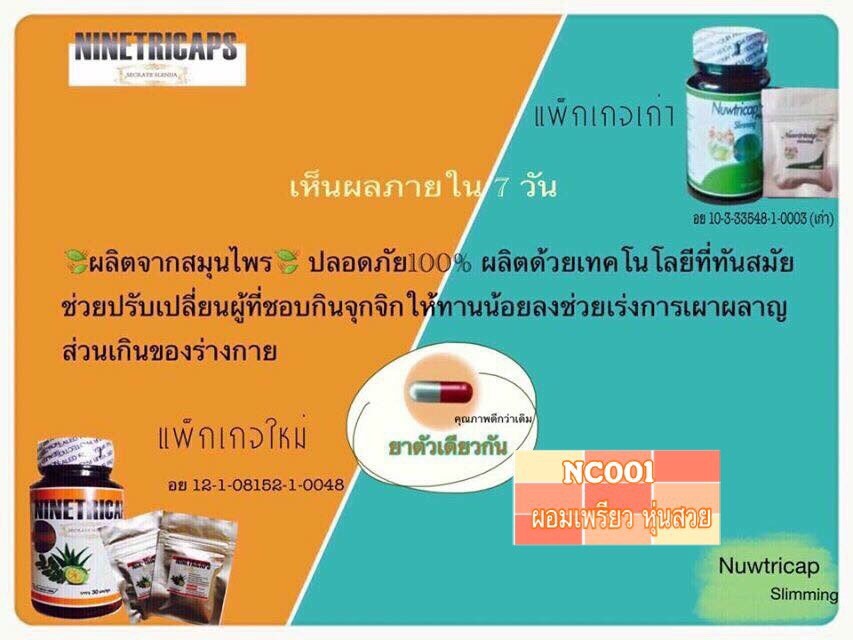 ไนท์ตริแคป สมุนไพรลดน้ำหนัก (Ninetricaps)