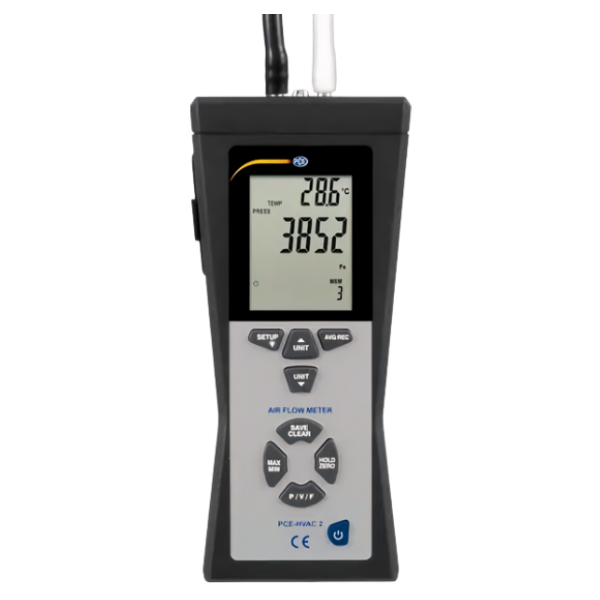 PCE รุ่นHVAC-2เครื่องวัดความเร็วลมแบบท่อ,Pitot Tube Anemometer,Temperature Range Measured:32～122F(0～50C)