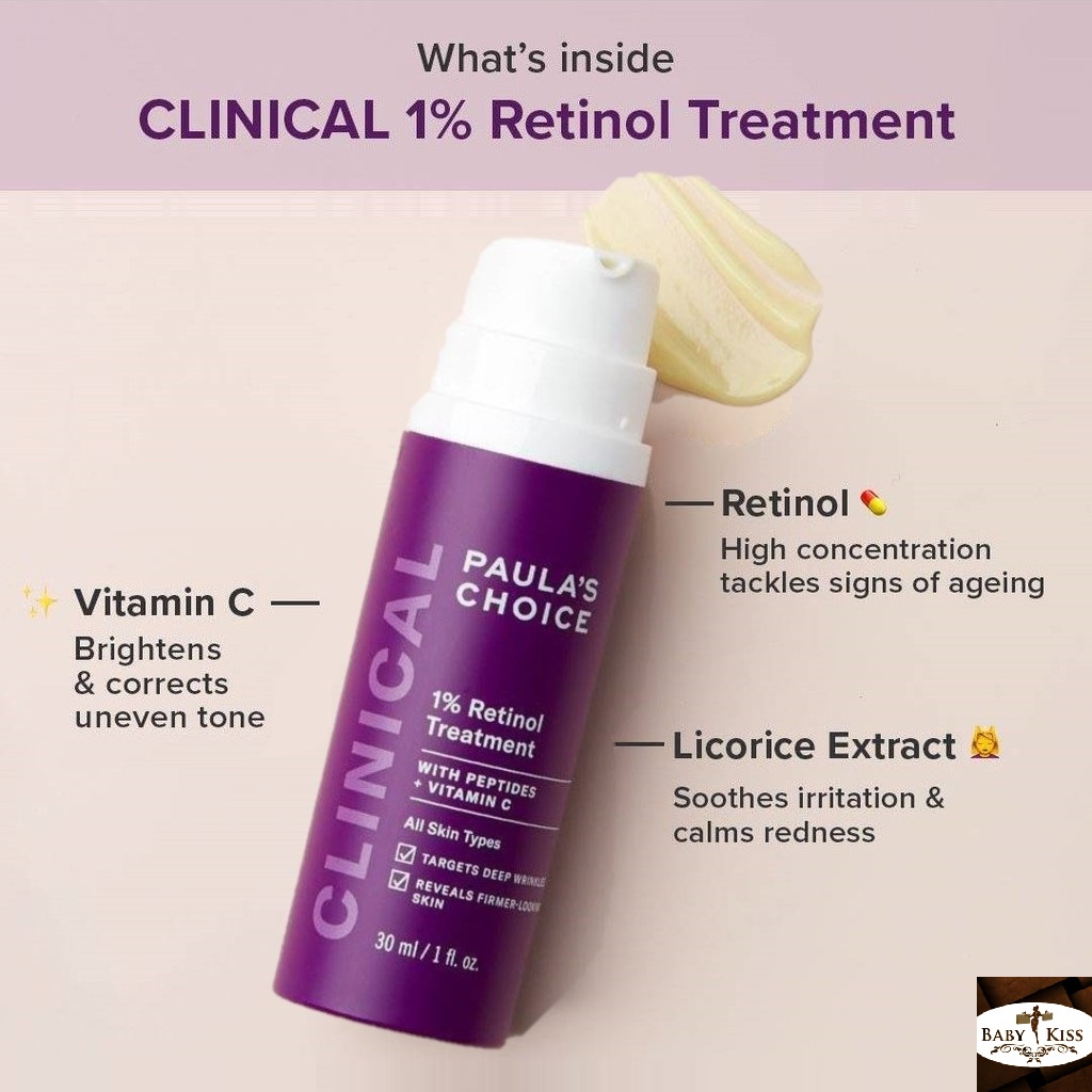 PAULA'S CHOICE :: Clinical 1% Retinol Treatment ทรีทเมนต์สูตรเรตินอลเข้มข้น ลดเลือนริ้วรอย ปรับผิวให้เรียบเนียนนุ่ม กระชับรูขุมขน กระตุ้นสร้างคอลาเจน ต่อต้านอนุมูลอิสระ ผิวดูอ่อนเยาว์ขึ้น