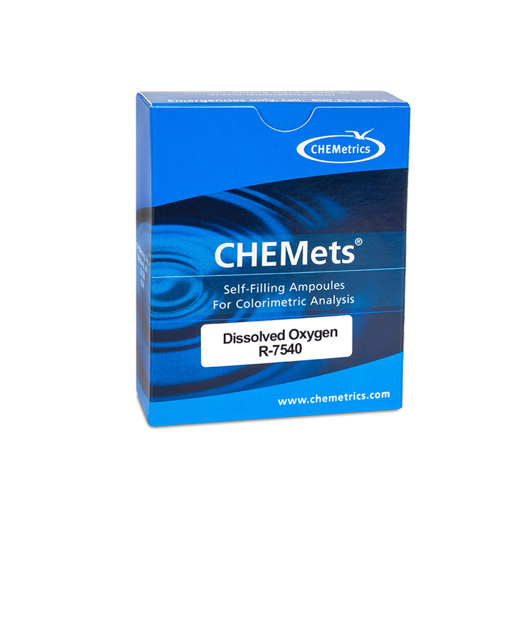 Chemetrics รหัส R-7540 หลอดบรรจุชุดทดสอบออกซิเจนละลายในน้ำแบบรีฟีล,Water quality test kits Dissolved Oxygen ampoules refill,meas.range:0~40ppb.
