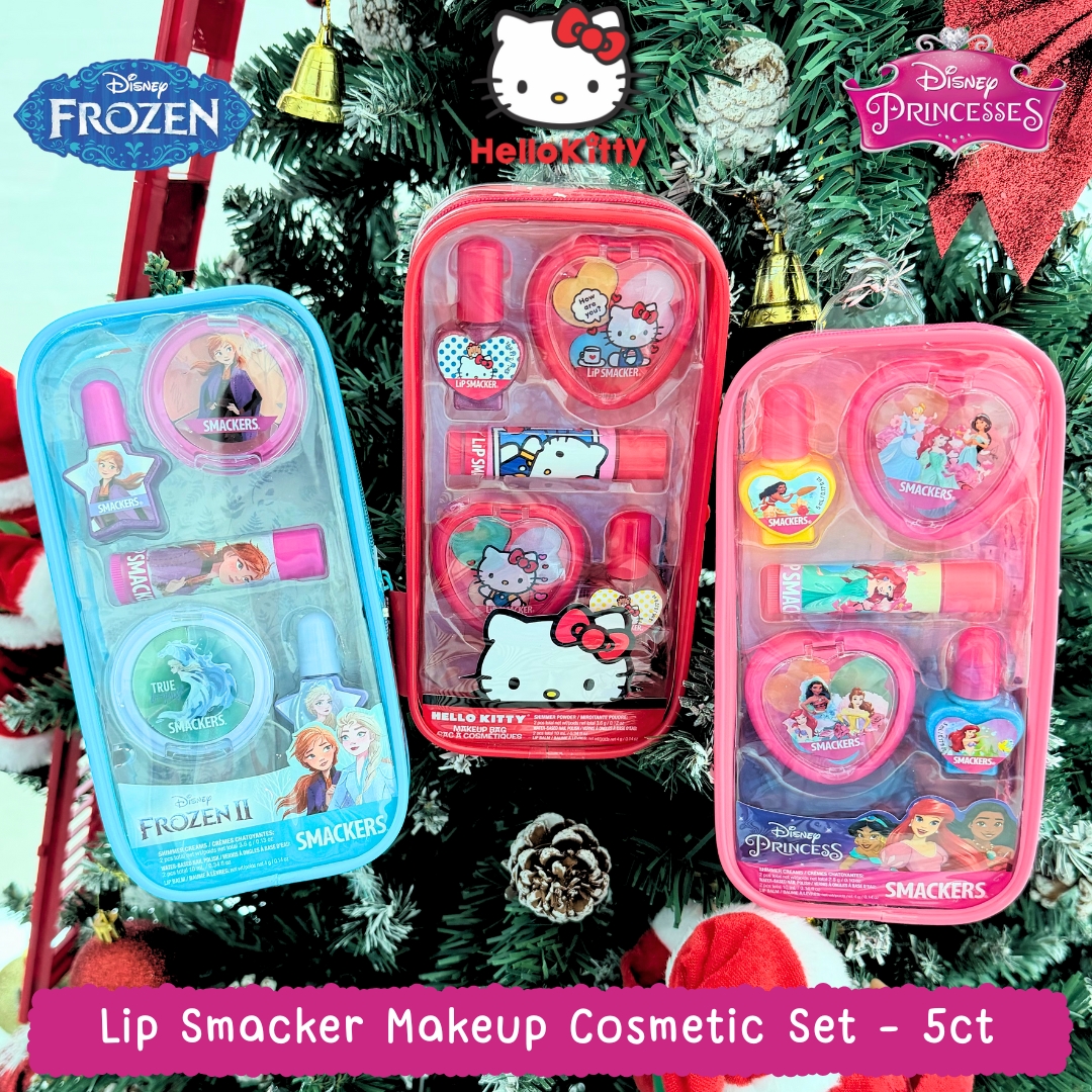 ใหม่ล่าสุด🎉นำเข้า ชุดเมคอัพ 5 ชิ้น ลิขสิทธิ์แท้จาก Lip Smacker 💖Hello Kitty, Disney Princess, Frozen ราคา 890 บาท