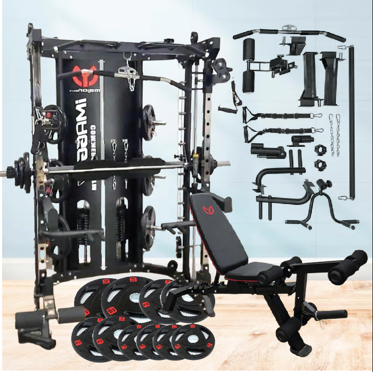 Smith Machine IMAGG 97 + ม้านั่ง819A + แผ่นน้ำหนัก50kg, สมิทแมชชีน