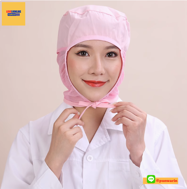 หมวกแก็ปไลน์ผลิต หมวกพนักงาน ระบายอากาศได้ดี หมวกพนักงานโรงงาน หมวกพนักงานห้องปฏิบัติการ สีภาพ ขนาดเดียว H6803014 ้