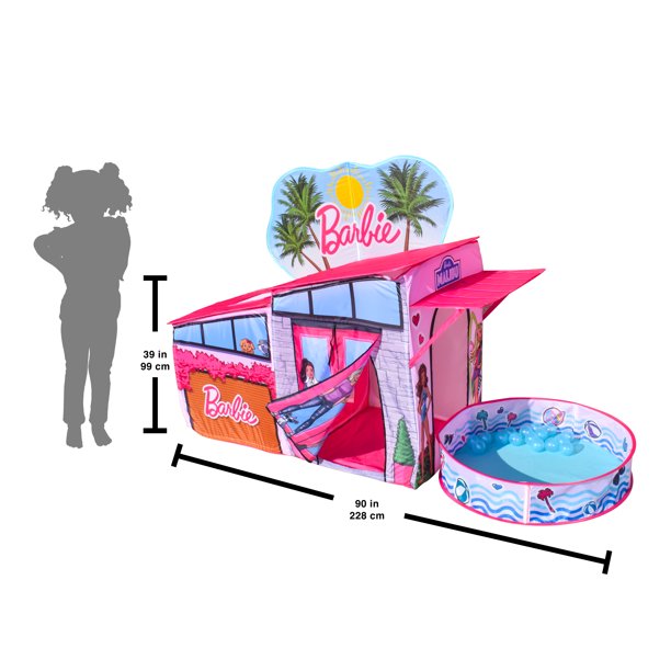 เต็นท์ป๊อปอัพ ตุ๊กตาบาร์บี้ Dreamhouse ประกอบง่าย มาพร้อมลูกบอลพลาสติกปลอดสารพิษและ Ball Pit- 7 'Long ราคา 1690 - บาท