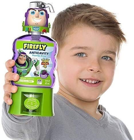 น้ำยาบ้วนปากเด็กผสมฟลูออไรด์ป้องกันฟันผุ Toy Story Buzz Lightyear รสองุ่น 16 Ounce ราคา : 590 บาท