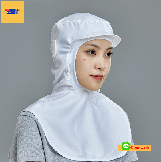 หมวกแก็ปไลน์ผลิต หมวกพนักงาน ระบายอากาศได้ดี หมวกพนักงานโรงงาน หมวกพนักงานห้องปฏิบัติการ สีภาพ ขนาดเดียว H6803023 ้ใบ