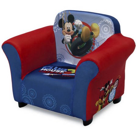Disney Mickey Mouse Kids Upholstered Chair with Sculpted Plastic Frame by Delta Children