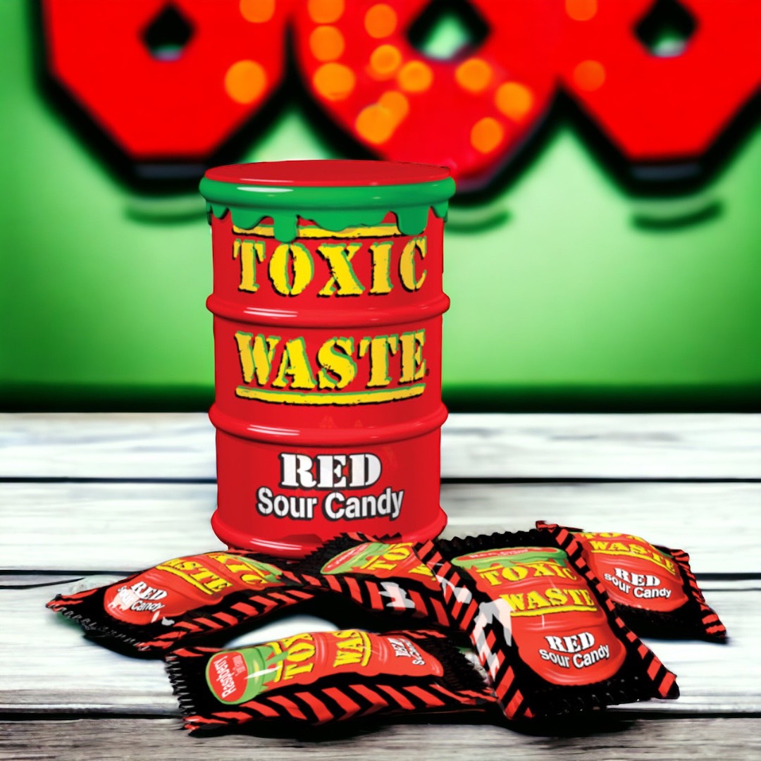 ใหม่(new)ขนมยอดฮิตอมริกาTOXIC WASTE Drums Sour Candy1.7oz ราคากระปุกละ : 200 บาท