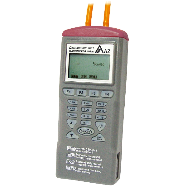AZ Instrument รุ่น9635เครื่องวัดความดันของลมบันทึกค่าได้แบบดิจิตัลPortable Digital Manometer Data Logger,Meas.range:0～5psi.