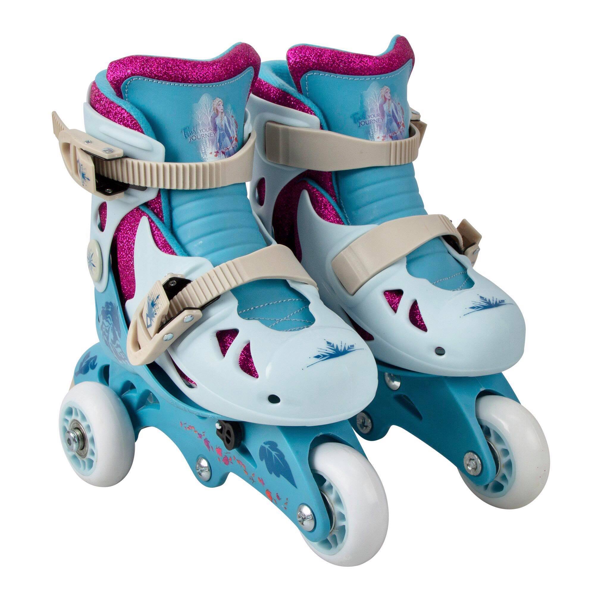 ใหม่ล่าสุด รองเท้า โรลเลอร์เบลด Disney Frozen 2 Convertible 2-in-1 Kids Skates, Junior Size 15 - 19 cm
