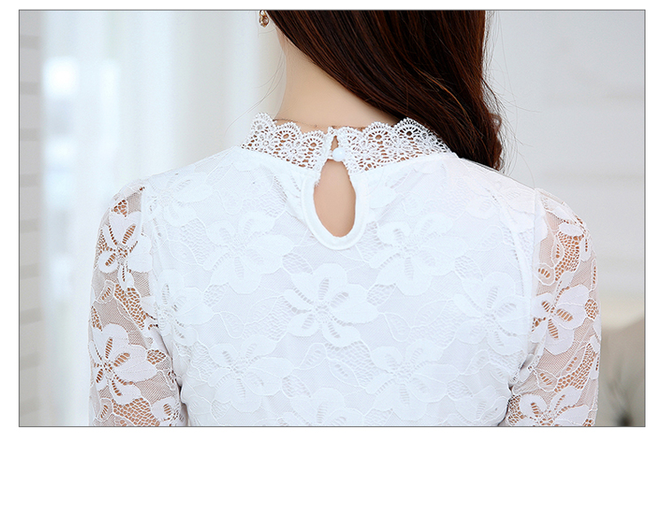 RP5911002 เสื้อลูกไม้เกาหลีสวยหวาน คอเต่าแขนยาว (พรีออเดอร์) RP5911002 ตัว