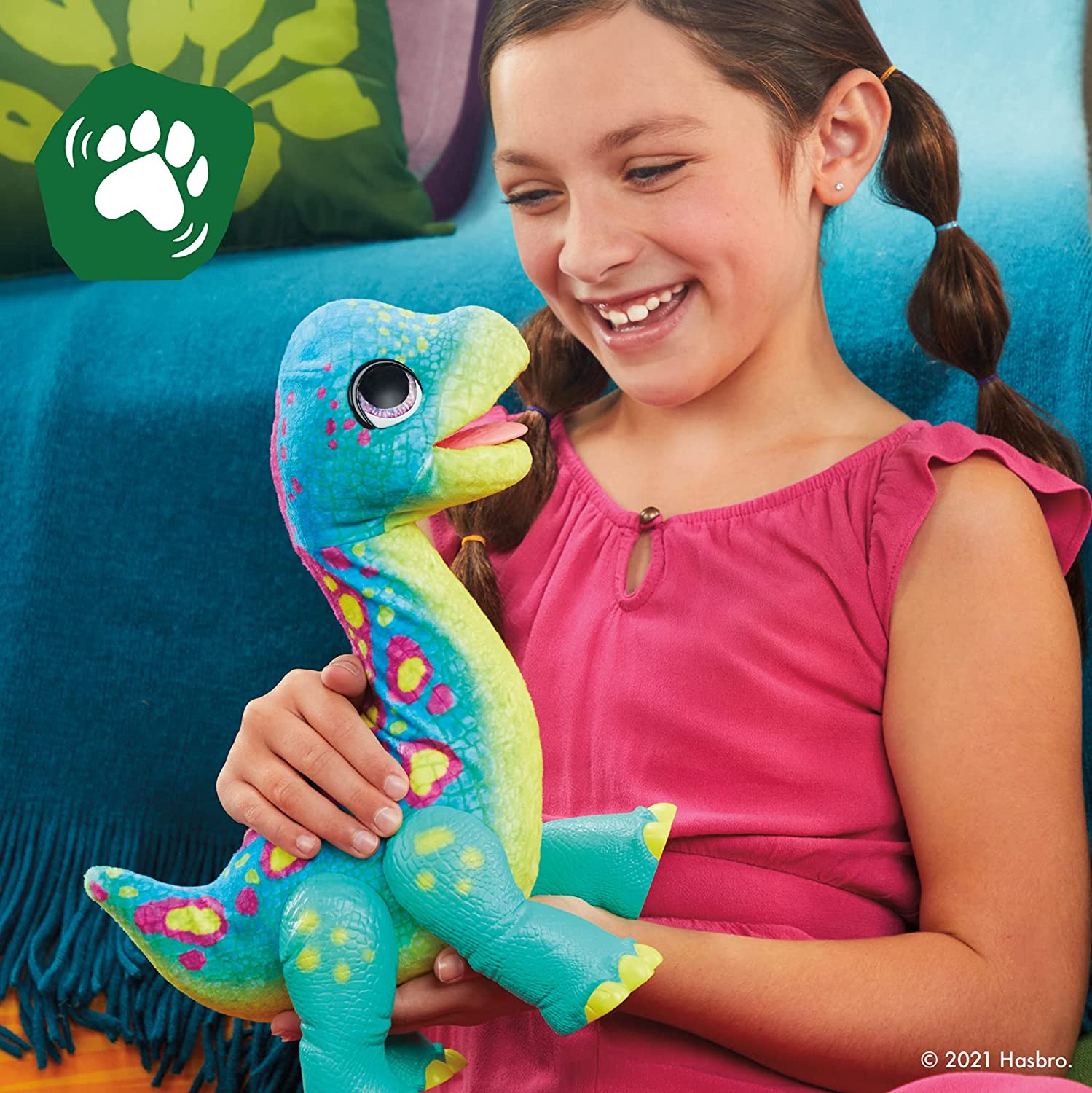 ไดโนเสาร์กินไอติมFurReal Snackin 'Sam The Bronto Interactive Animatronic Plush Toy, 40+