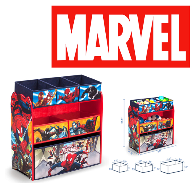 Delta Children 6 Bin Design and Store Toy Organizer - Greenguard Gold Certified, Spider-Man ราคา 2,190 - บาท