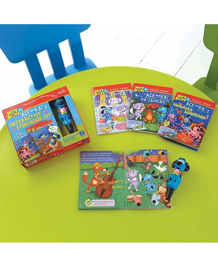 นำเข้า 🇺🇲 Educational Insights Hot Dots Jr ชุดหนังสือนิทานแบบโต้ตอบ Interactive Storybooks 4-Book Set With Ace Pen ราคา 990 บาท