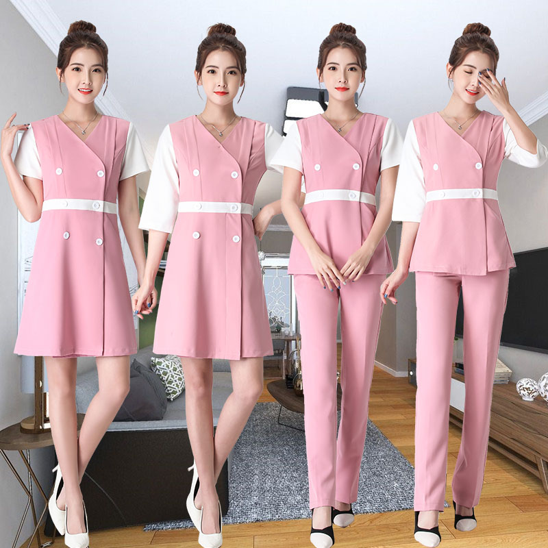 ชุดพนักงานนวดสปา ชุดพนักงานเสริมสวย ชุดทำงาน ชุดสูท สีภาพ S-3XL S6209002 ชุด