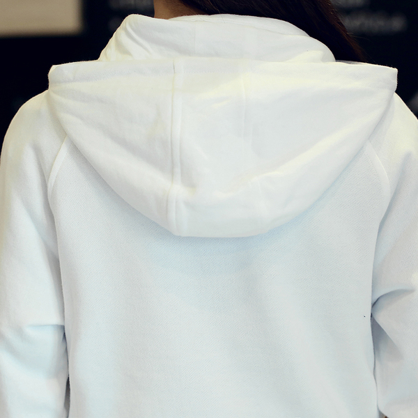 KW5909001 เสื้อกันหนาวมีฮูดสีขาวแขนยาวเกาหลี (พร้อมส่ง) สีขาว M สีขาว L KW5909001 ตัว