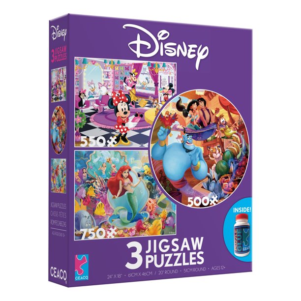 จิ๊กซอว์ Ceaco 3 In 1 – Disney Puzzles - Minnie Mouse, Little Mermaid, Aladdin ราคา 700 บาท