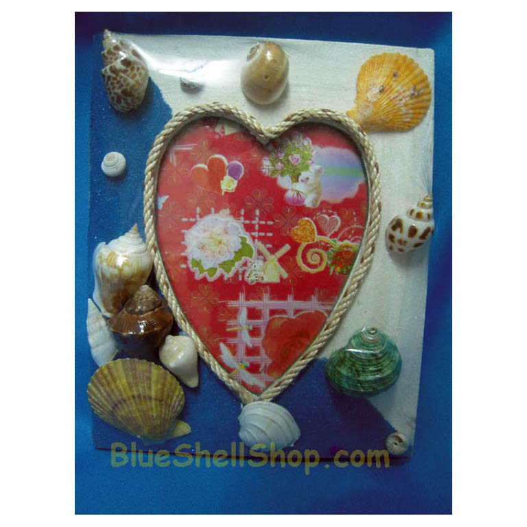กรอบรูปเปลือกหอยพ่นทรายหลายสี