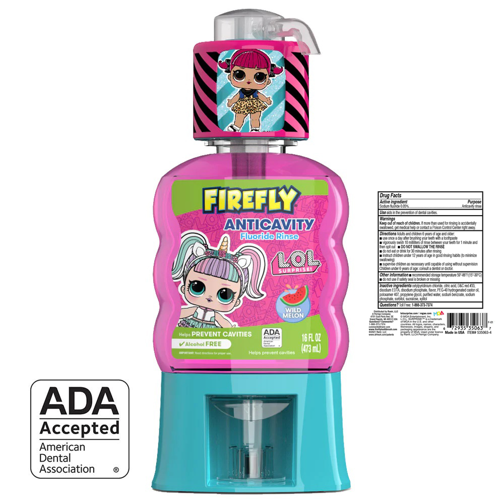 น้ำยาบ้วนปากเด็ก L.O.L Anti-Cavity Flouride Lightyear รสแตงโม Made in USA 🇺🇸 Firefly Pump Rinse 16 oz.