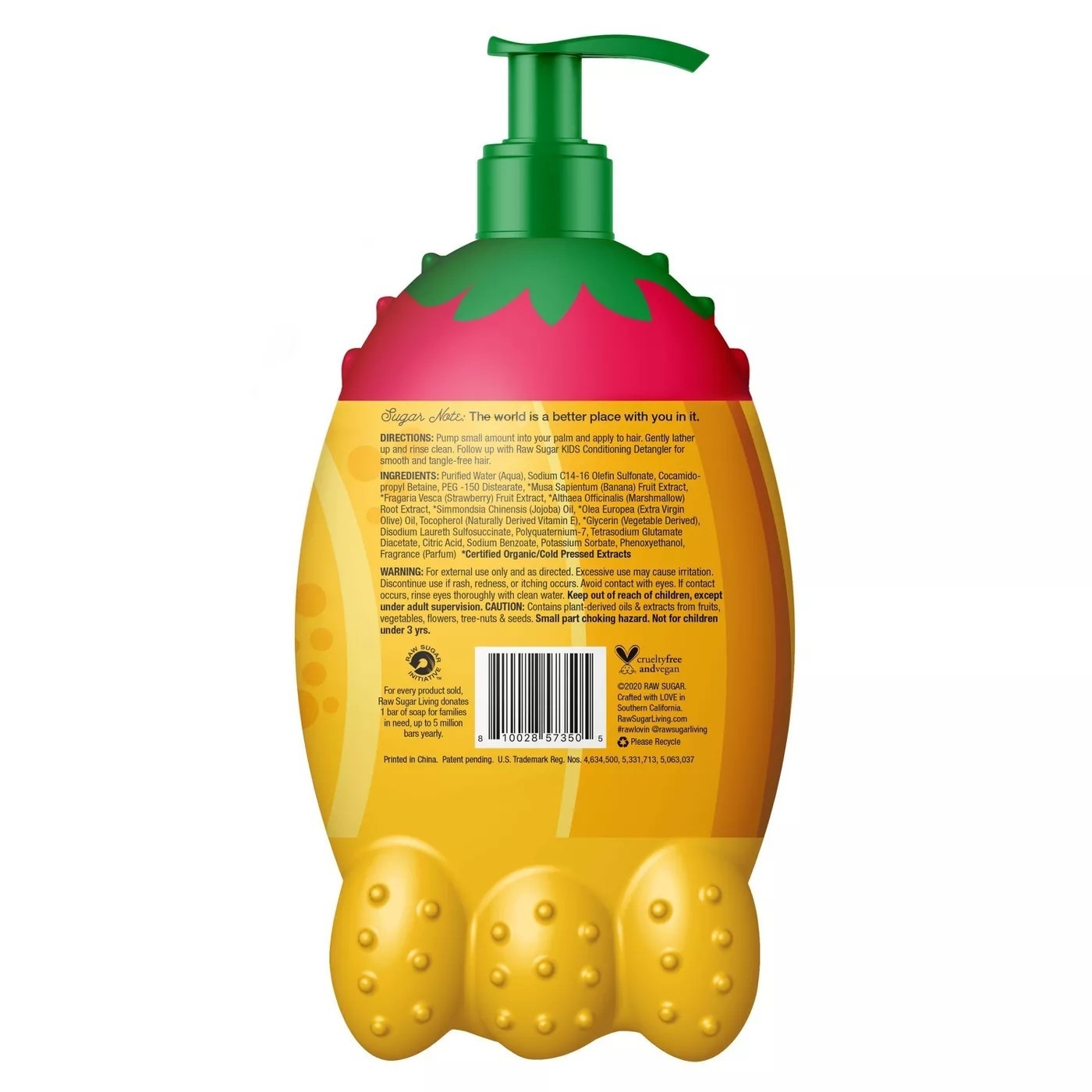 Raw Sugar Kids' 2-in-1 Banana + Strawberry Shampoo & Conditioner - 12 fl oz ราคา : 450 บาท