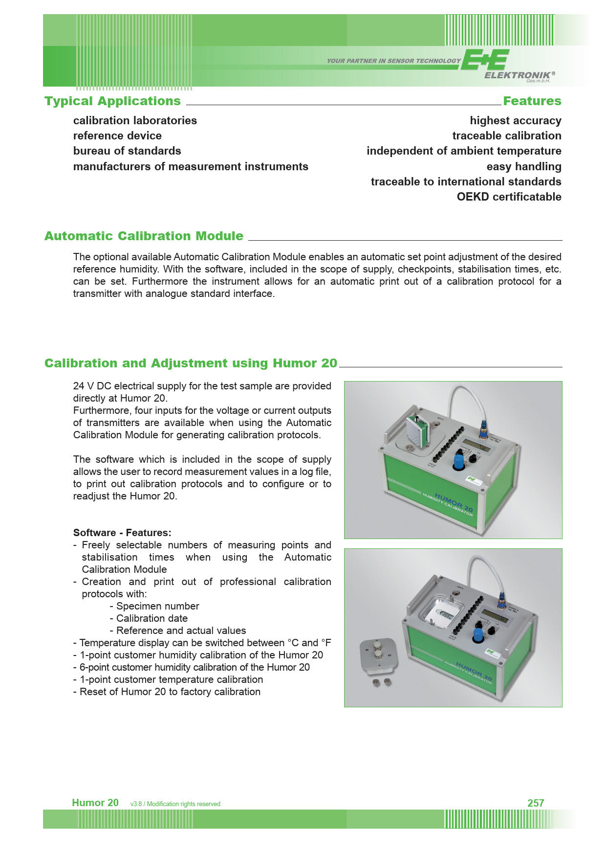 E + E Elektronik รุ่น Humor 20 เครื่องวัดสอบเทียบความชื้นHumidity calibration with a high-end humidity calibrator