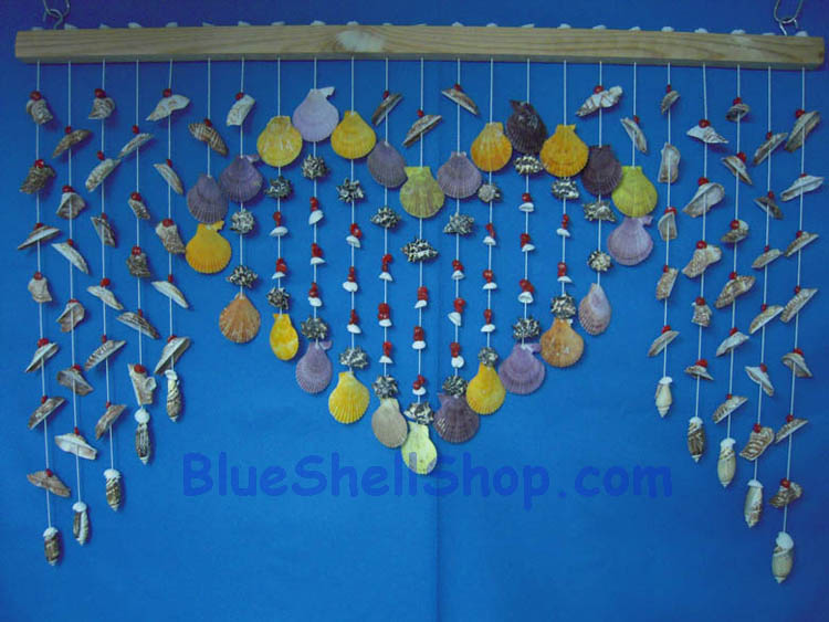 ม่านโค้งสั้นลายหัวใจเชลล์สีกับหอยผีเสื้อ