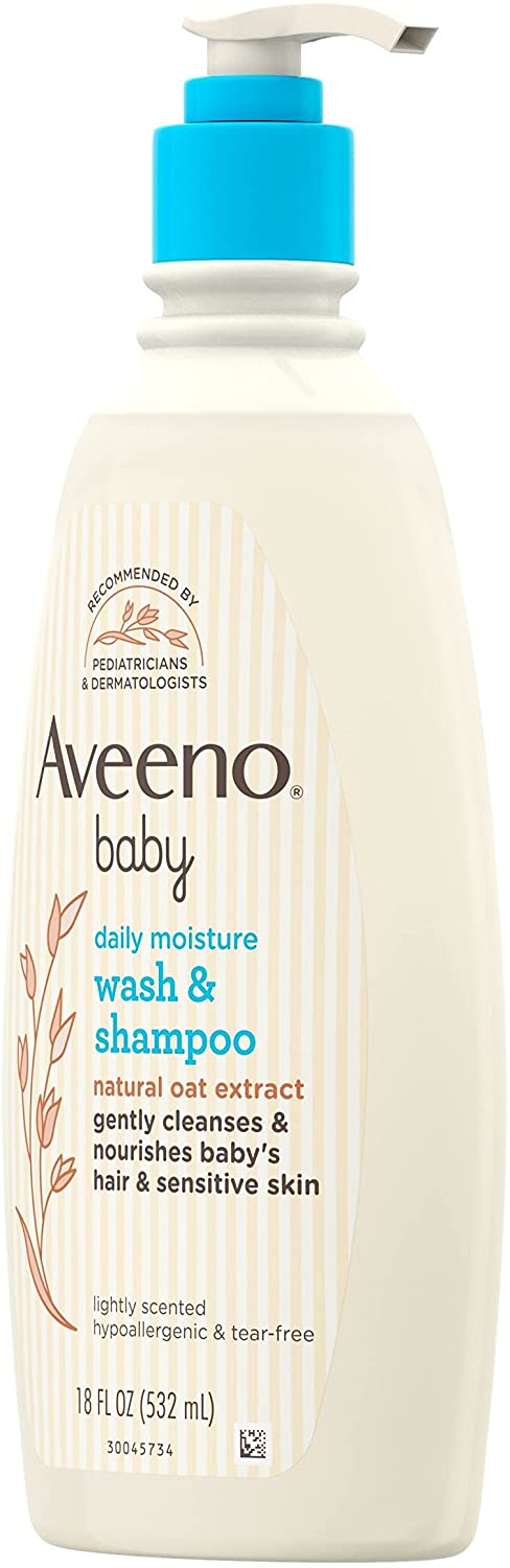 Aveeno Baby Daily Moisture Wash & Shampoo, Oat Extract 532 mL อาวีโน่ สบู่อาบน้ำ และแชมพู สำหรับทารก ขนาด 532 มล. ราคา 690 บาท