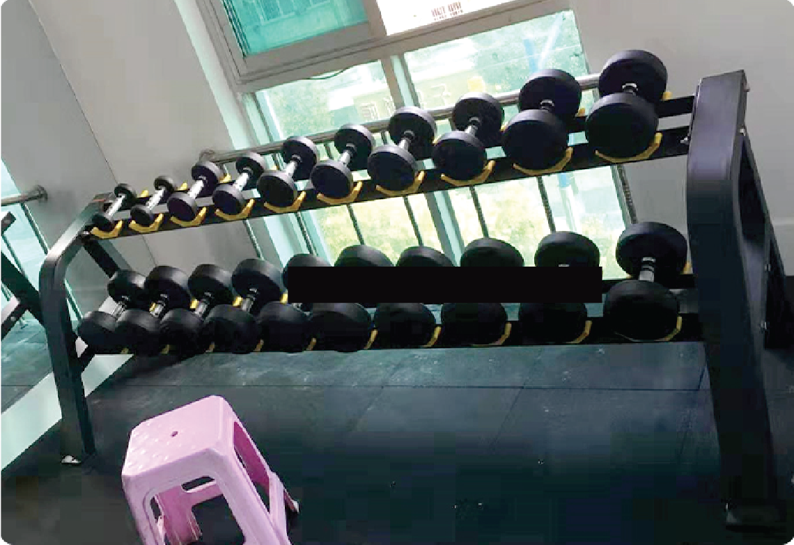 ดัมเบลยางพร้อมชั้นวาง 10 คู่ Commercial 2.5-25kg