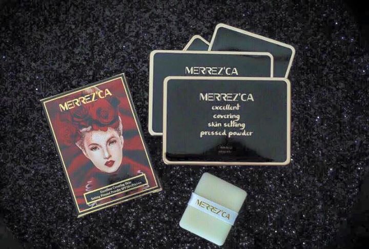 เมอร์เรซกาแป้งพัฟกันน้ำ กันแดดสูตรใหม่ (Merrez'ca Excellent Covering Skin Setting Pressed Powder)