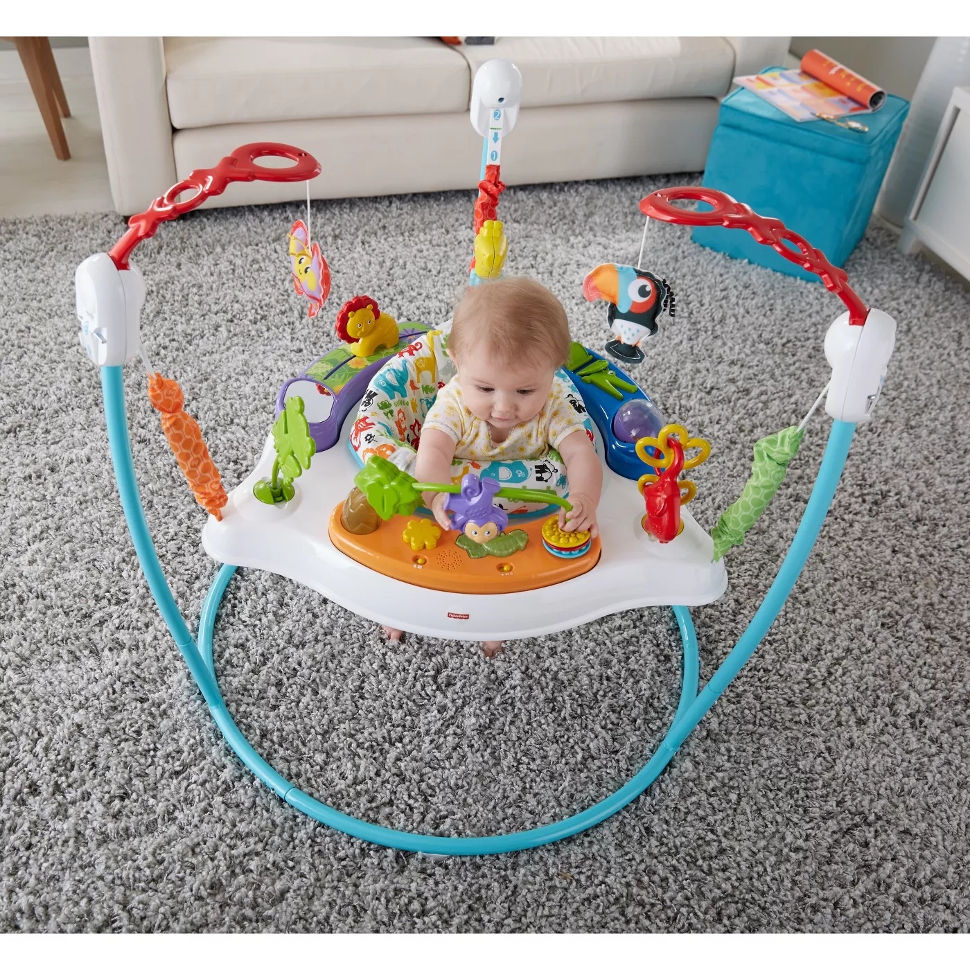 Fisher-Price Animal Activity Jumperoo จั้มเปอร์ รุ่นใหม่ พับเก็บได้ ของเล่นเด็ก ของเล่นเสริมพัฒนาการ ของเล่นเสริมทักษะ ยอดฮิตที่ทุกๆบ้านต้องมี