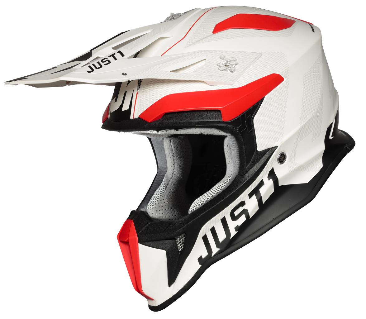 หมวกกันน็อค JUST1 รุ่น J18 ลาย Virtual Fluo Red / White Matt