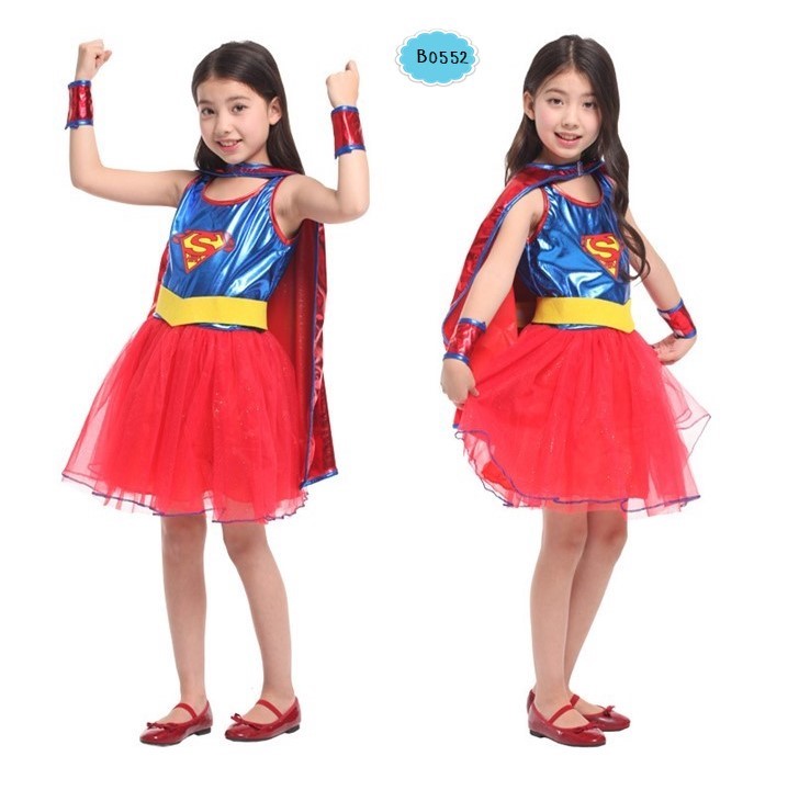 ชุดซุปเปอร์เกิร์ลสีแดงน้ำเงิน Supergirl