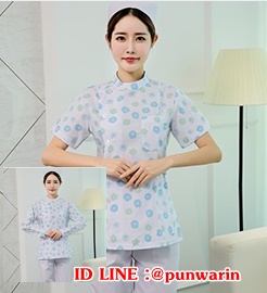 ชุดฟอร์มพนักงานสำเร็จรูป ชุดพนักงานคลีนิค พี่เลี้ยงเด็ก เนสเซอรรี่ สีภาพ S-3XL TK6304010 ชุด