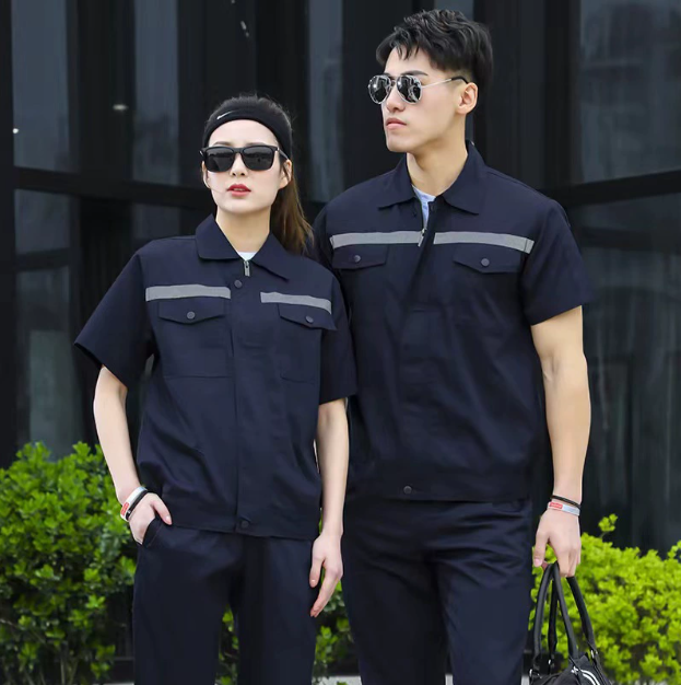 ชุดฟอร์มพนักงานช่างวิศวกรรม ช่างไฟฟ้า ช่างประปา ช่างยนตร์ ช่างกลโรงงานแขนสั้น M6011005 ชุด